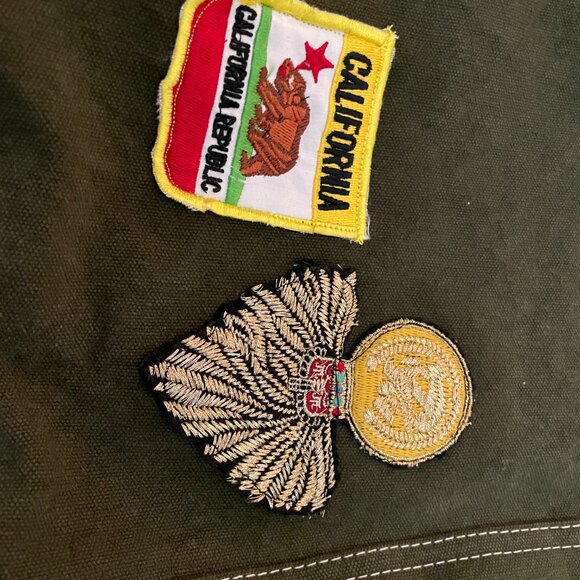 Free People Been There Badge Patch Canvas Tote Bag Sea Serpent Green NEW $128 - Picture 10 of 12